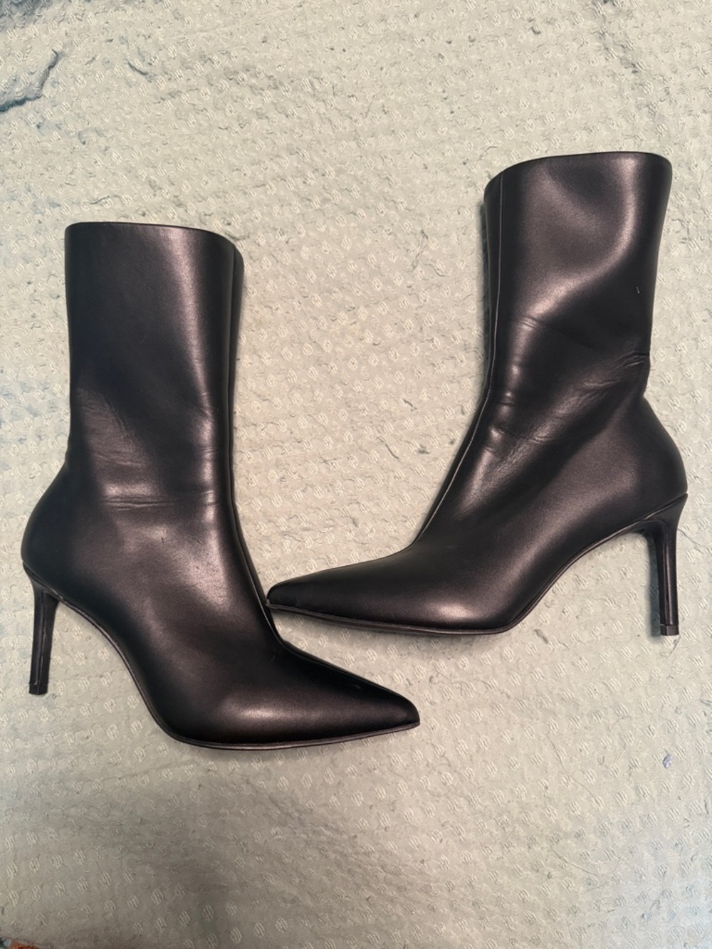 Free People Black Pointed-Toe Stiletto Ankle Boots